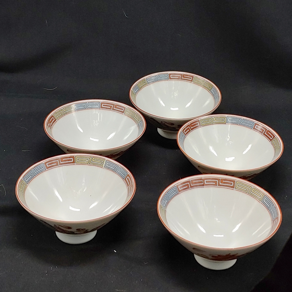 Set of 5 vintage Nakazato Rice Bowls